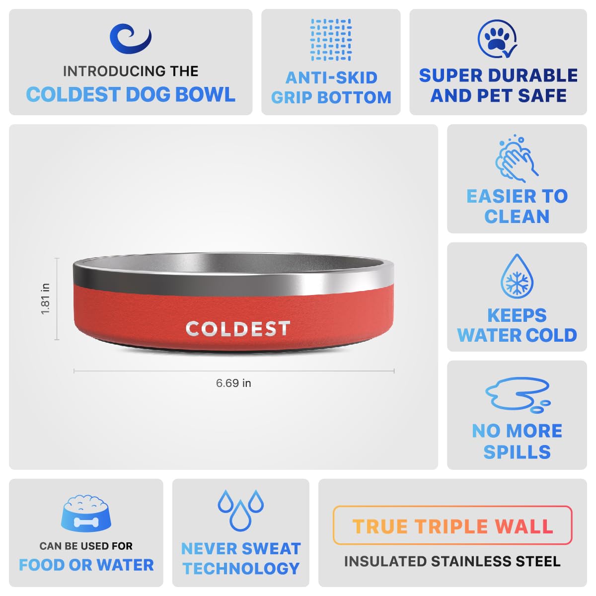 The Coldest Water tazón disponible en más de 25 colores.