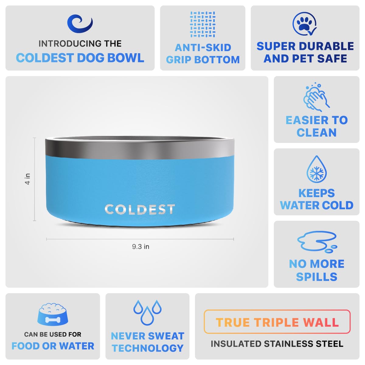 The Coldest Water capacidad de 100 onzas para mascotas grandes y pequeñas