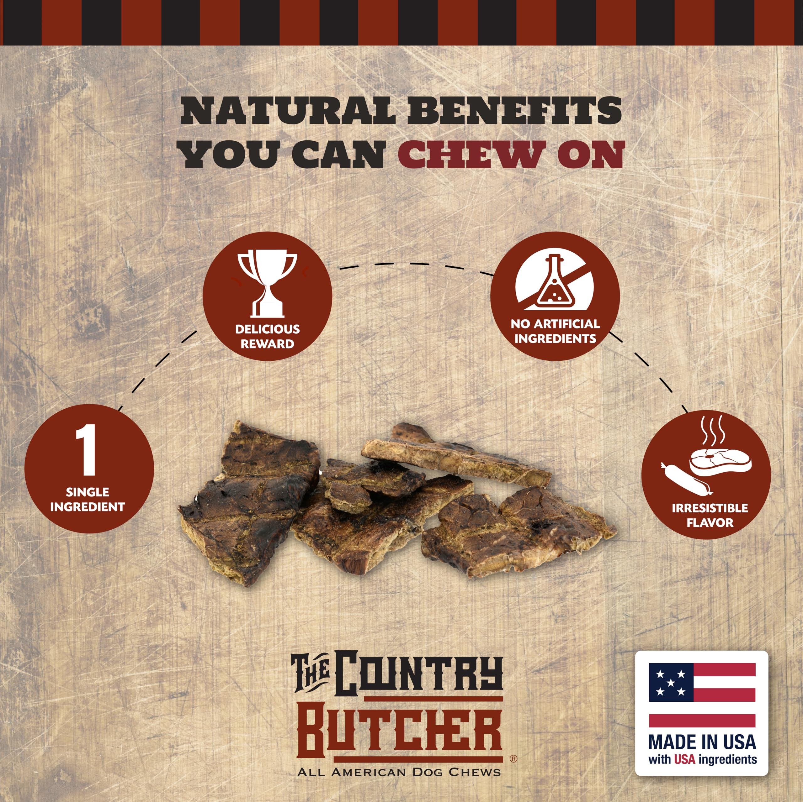 Hueso de res para masticación segura en perros grandes de The Country Butcher.