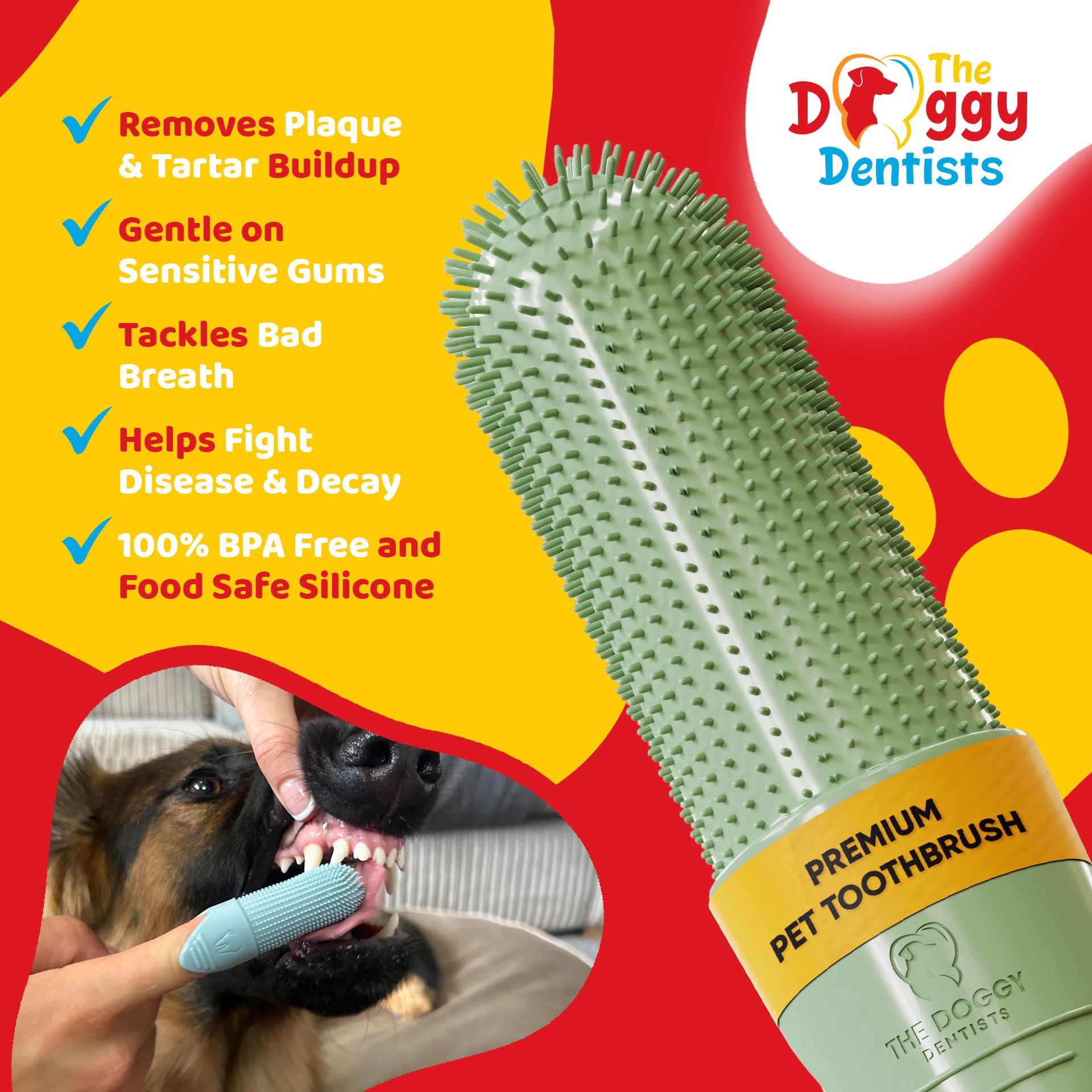 The Doggy Dentists cajas almacenamiento para guardar cepillos y mantener la higiene