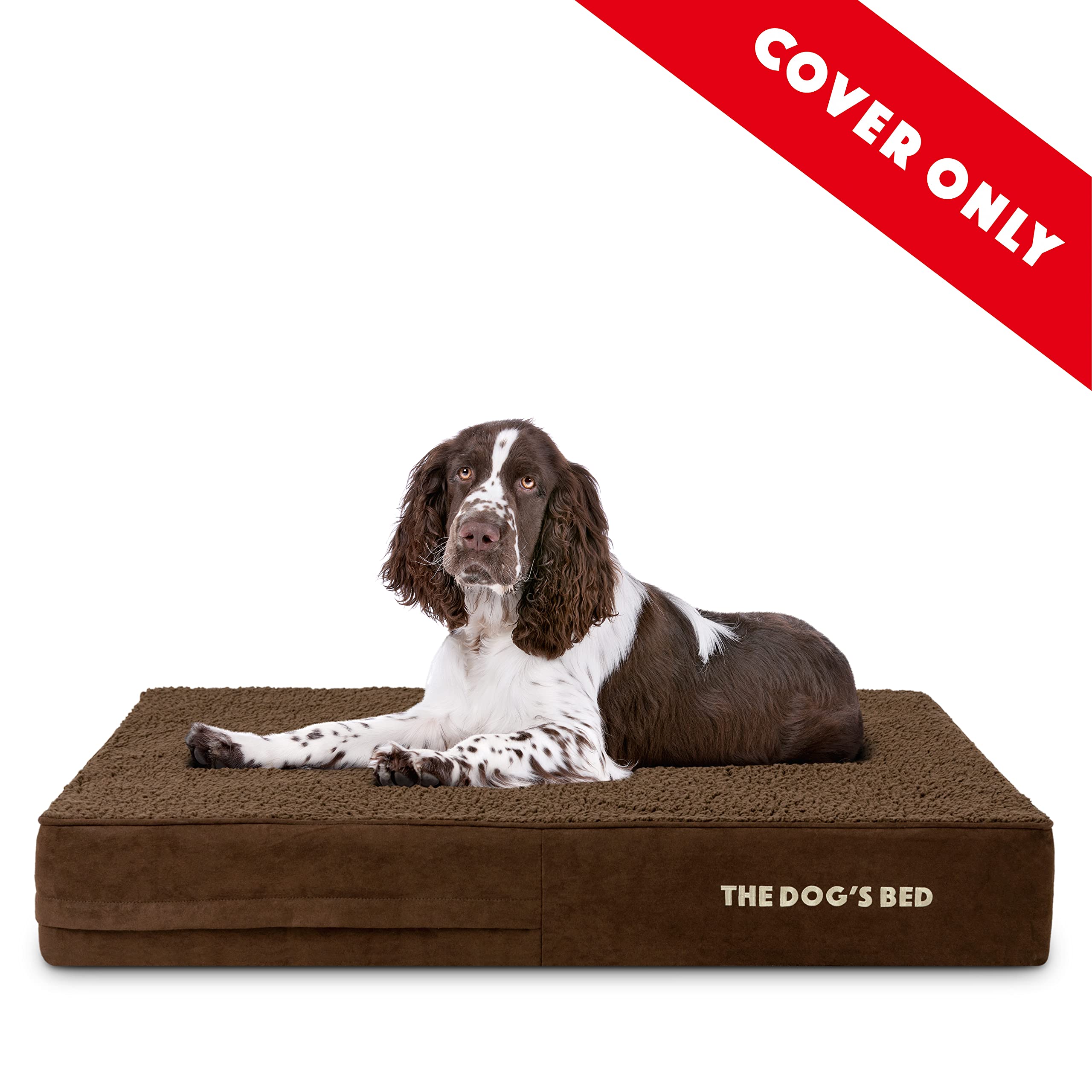 The Dog's Balls funda exterior lavable en color marrón para cama grande.