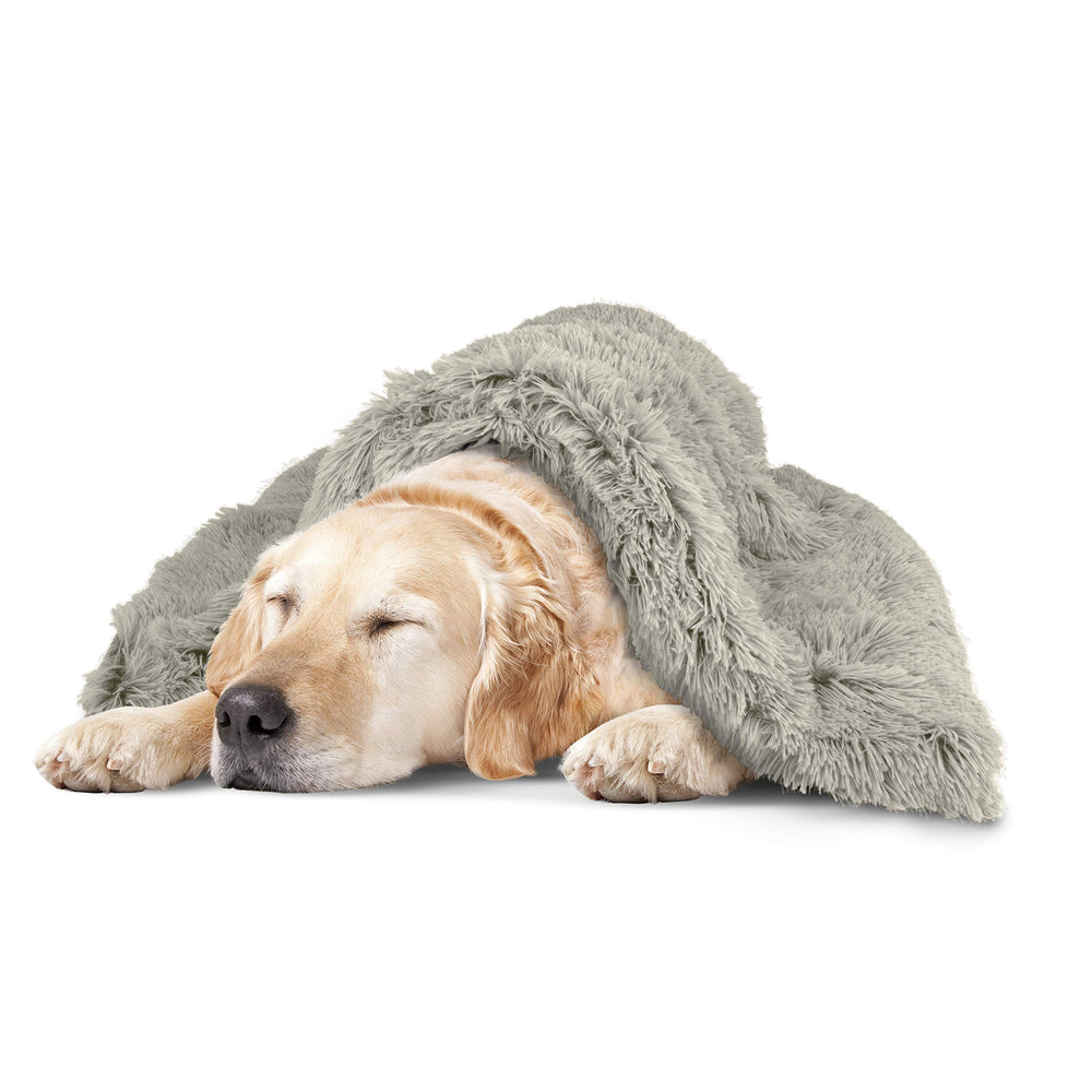 The Dog's Balls Sound Sleep Original manta gris plata, pelaje vegano suave para comodidad diaria