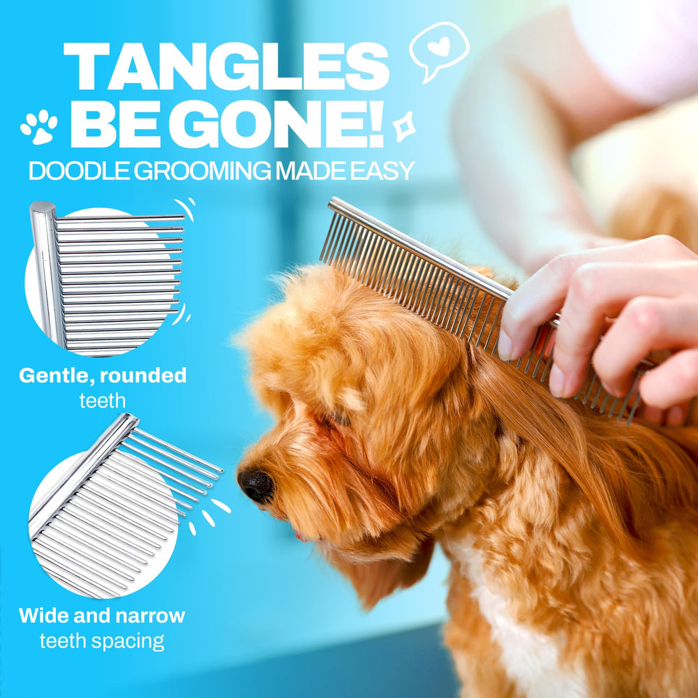 El mango ergonómico de The Doodle Brush facilita grooming cómodo