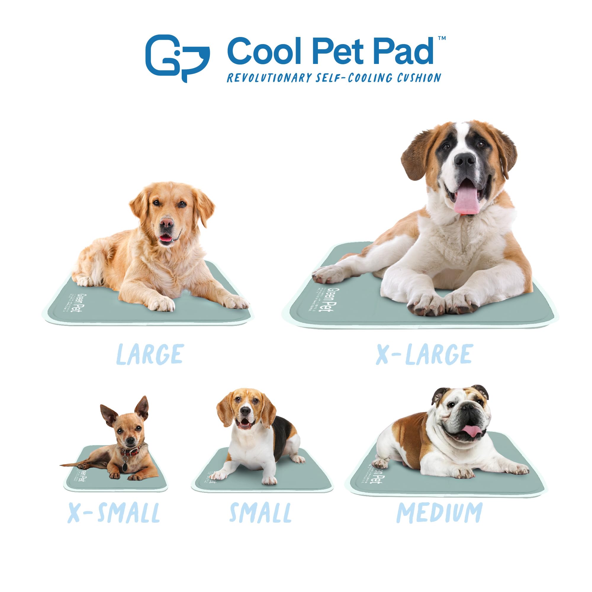 The Green Pet Shop Cool Pet Pad diseño Sage Grey para descanso cómodo