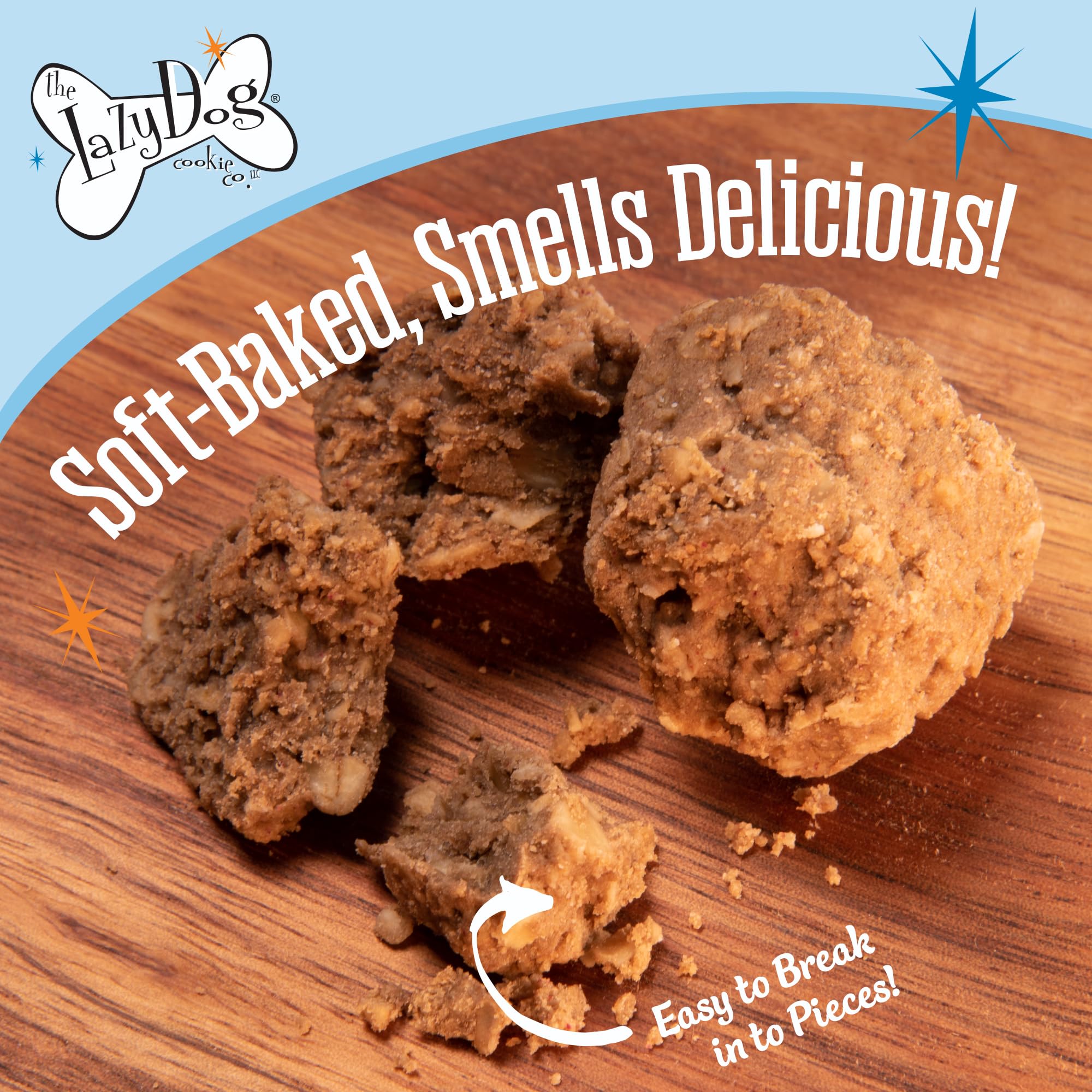 The Lazy Dog Cookie Co. Ingredientes naturales como avena y vainilla para perros
