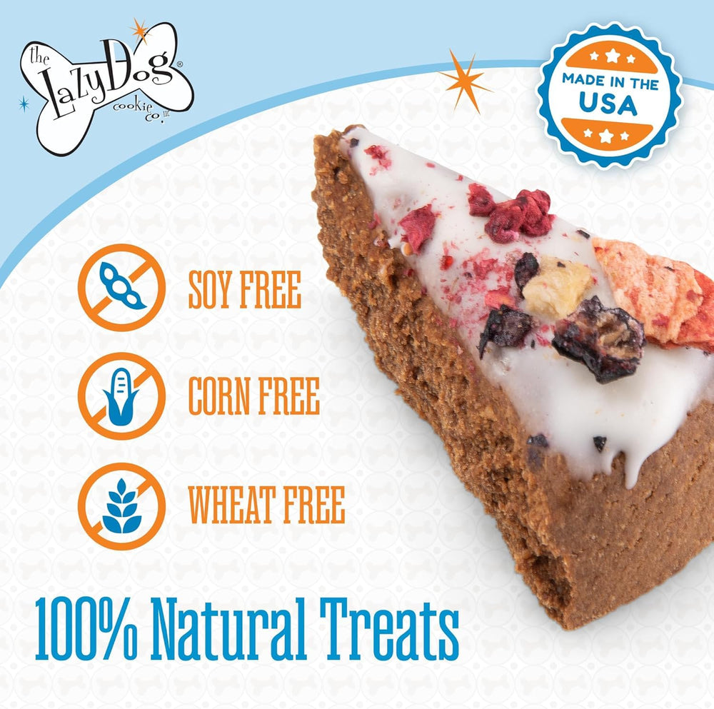 Pup-Pie de The Lazy Dog Cookie Co. con glaseado sin lácteos.