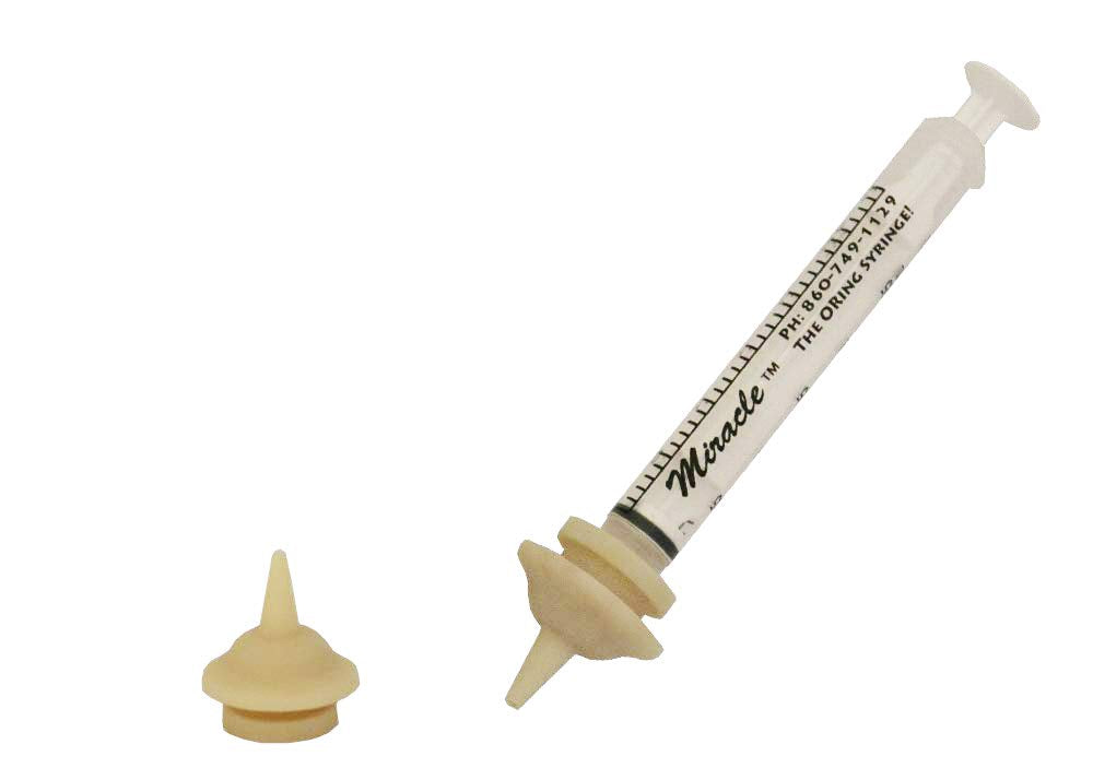 Miracle Nipple: paquete compacto con 2 tetinas y jeringa, ideal para alimentar crías.