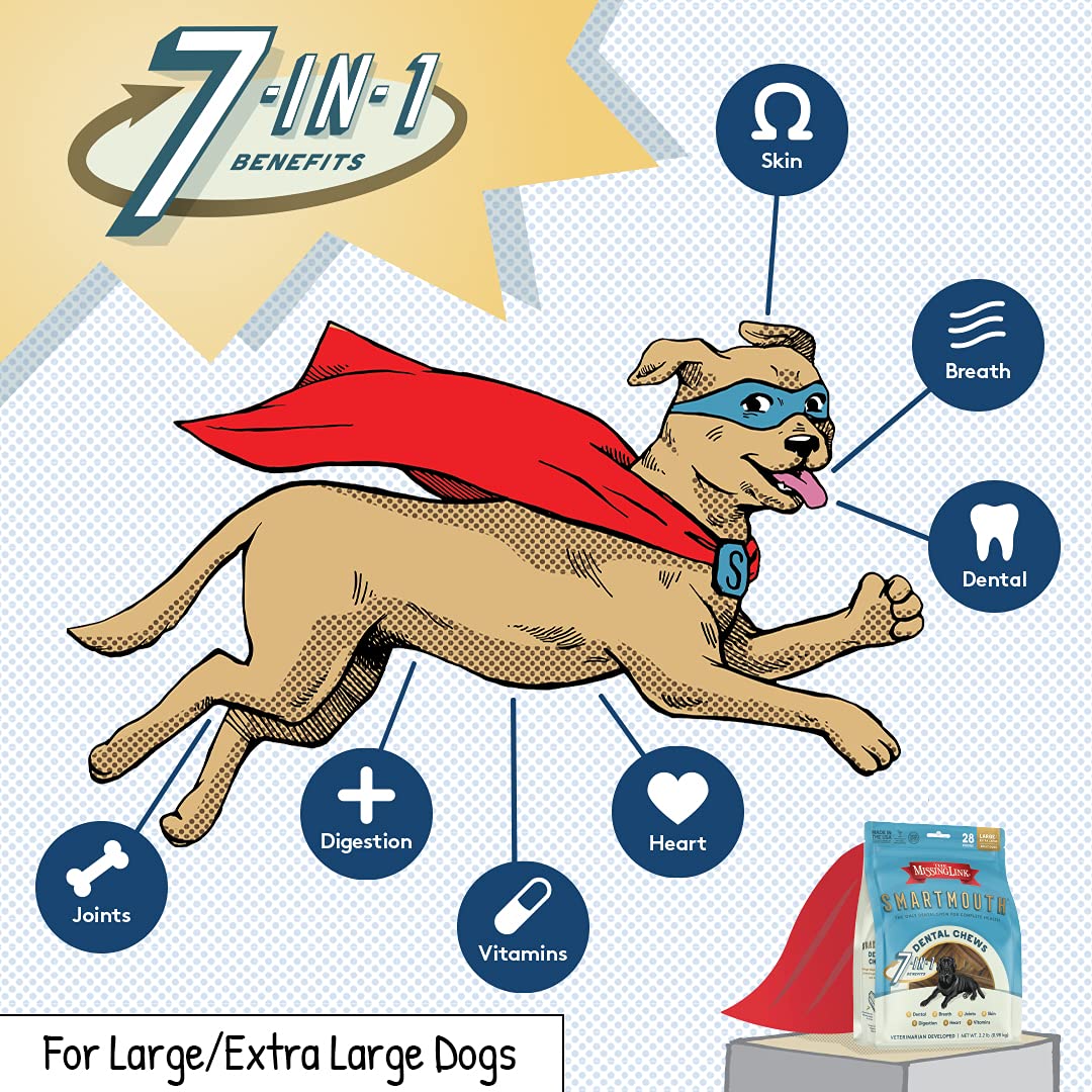 The Missing Link Smartmouth favorece articulaciones flexibles para perros grandes.