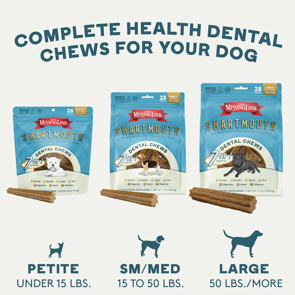 The Missing Link Smartmouth favorece una digestión equilibrada en perros grandes.