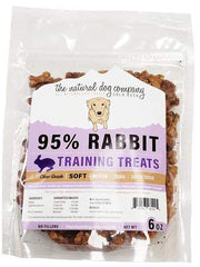 Premios suaves de The Natural Dog para entrenamiento con carne de conejo, ideales para entrenamiento.