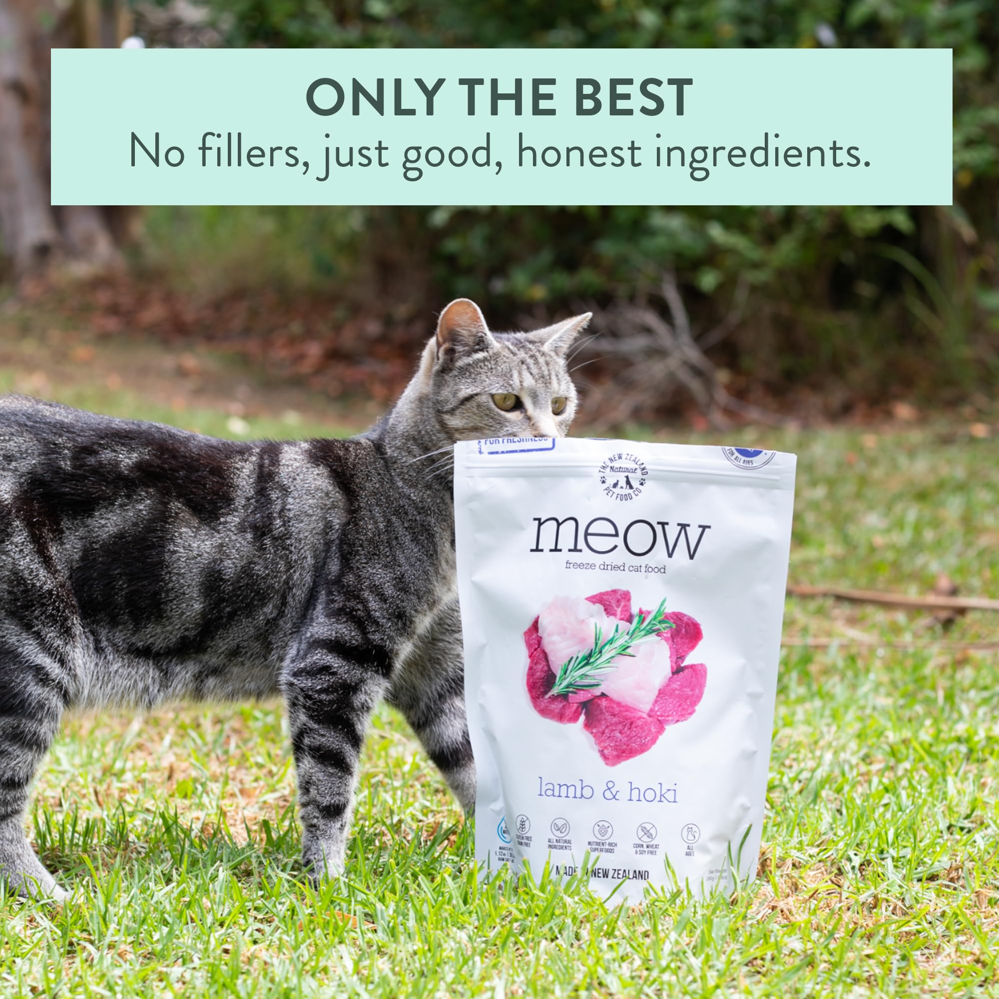The New Zealand Natural Pet Food Co. Meow ideal como comida completa, topper o snack.