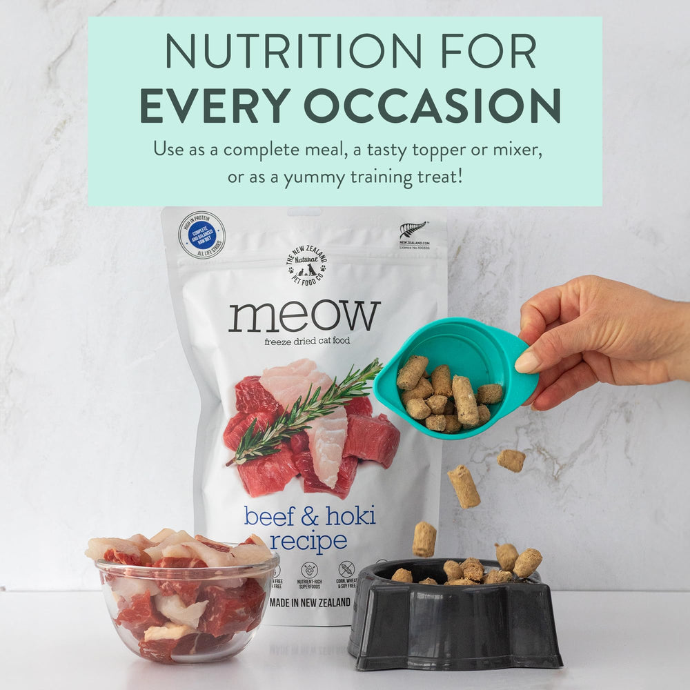 The New Zealand Natural Pet Food Co Meow - textura crujiente, ideal para premiar sin engordar.