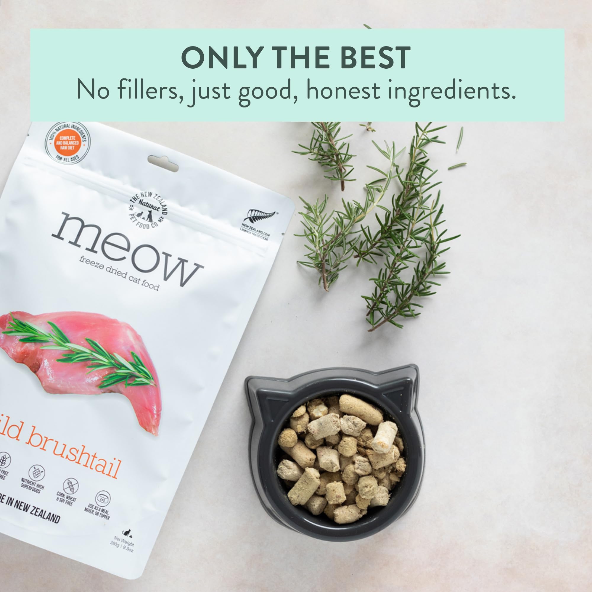 The New Zealand Natural Pet Food Co Meow: ideal como comida completa o topping.