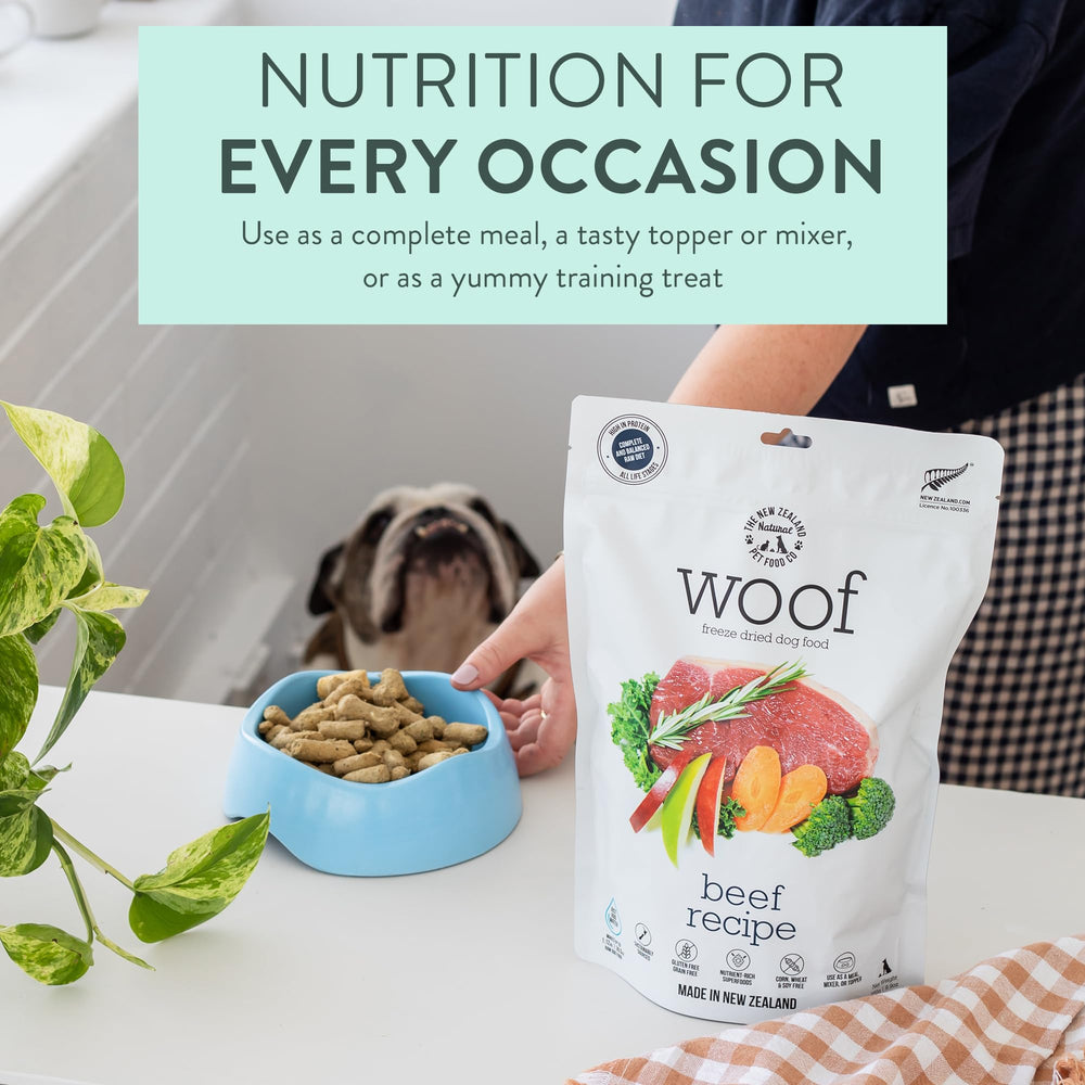 The New Zealand Natural Pet Food Co WOOF: complemento de comida para reforzar las comidas