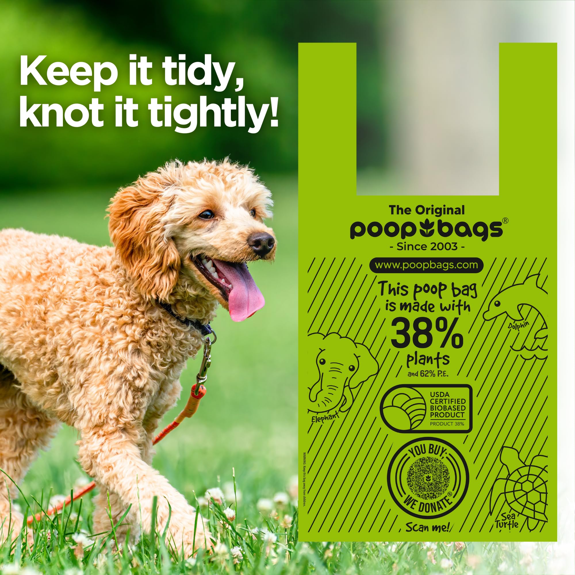 The Original Poop Bags: tamaño práctico para paseos diarios y desperdicios del hogar