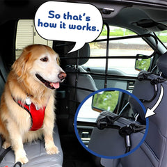 The ZooKeeper barrera para perros en SUV, ajuste cómodo entre asientos.