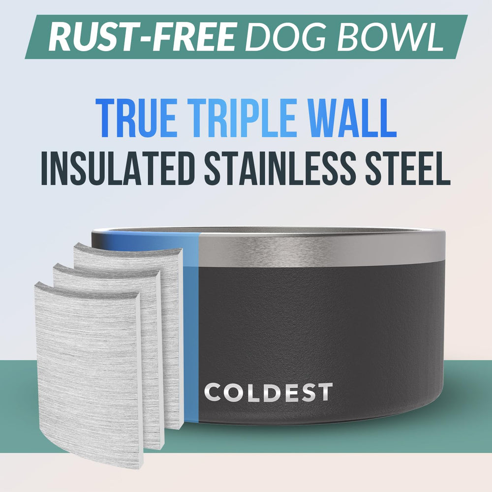 The Coldest Water cuenco triple pared aislado para temperatura estable