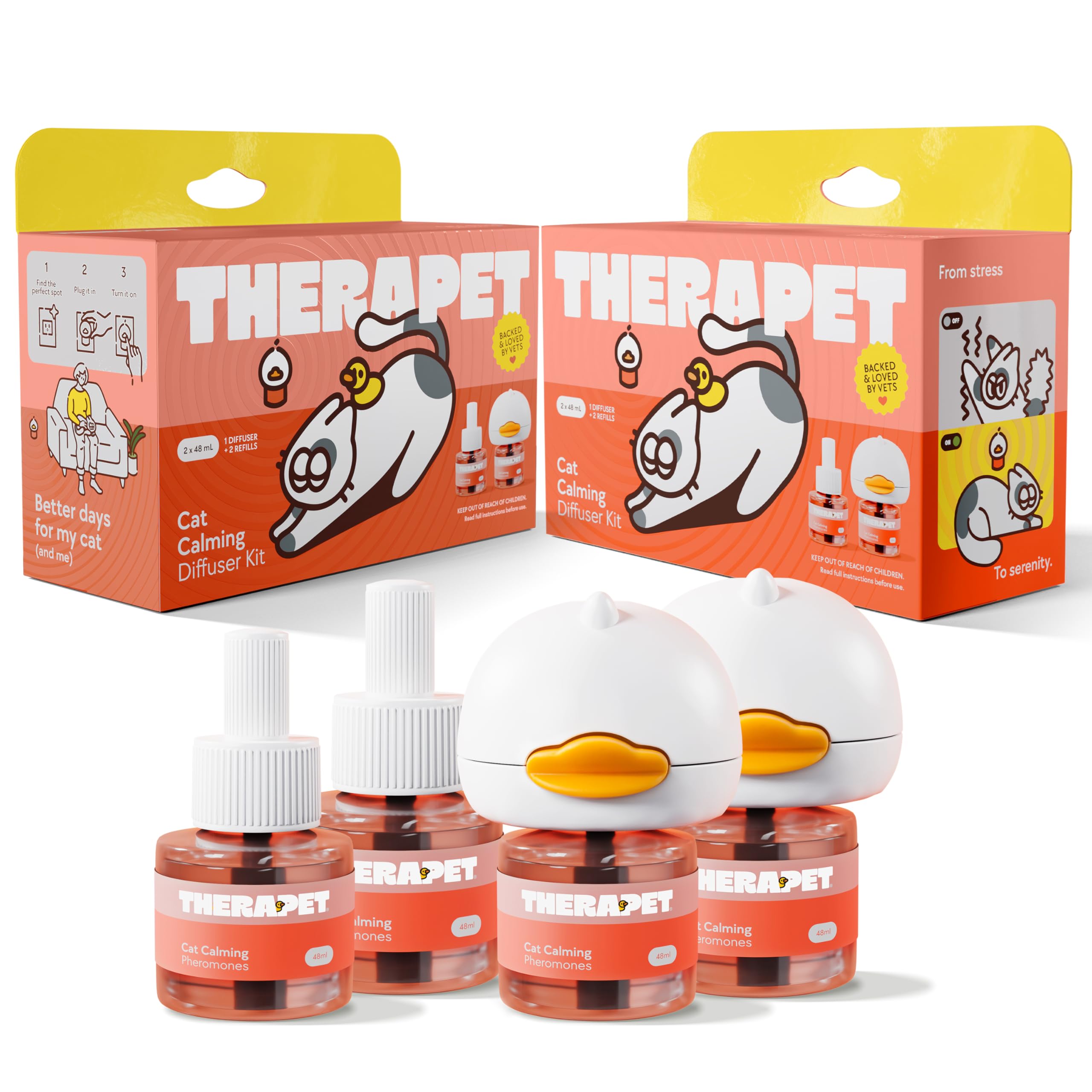 TherapetMD difusor calma frontal para ambiente tranquilo en casa de gatos