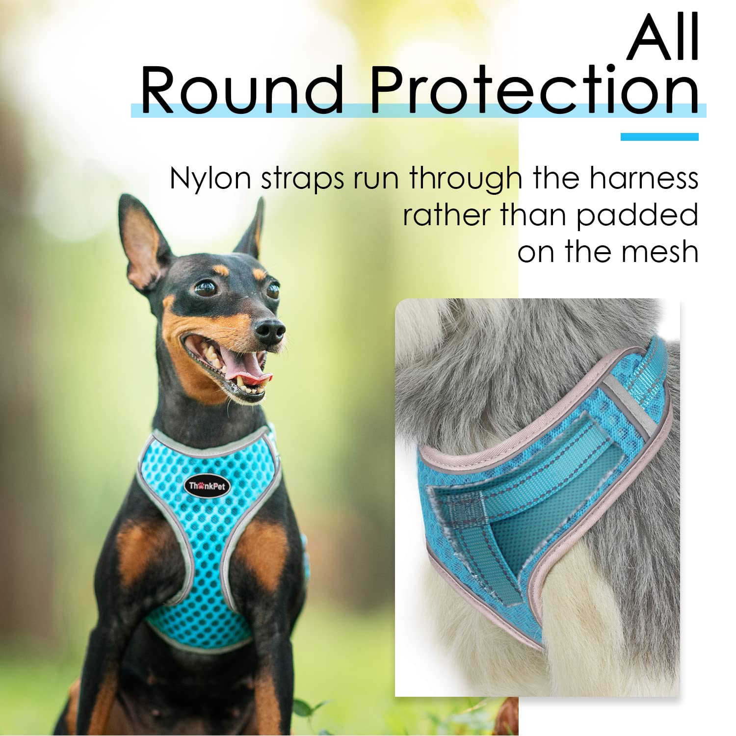 ThinkPet ajuste cuello pecho para confort estable.