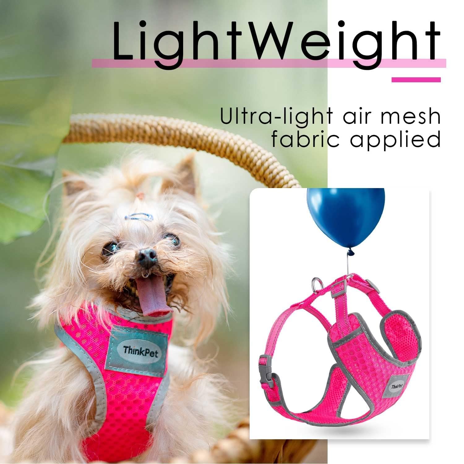 ThinkPet arnés fácil de poner y quitar con ajuste cuello y pecho