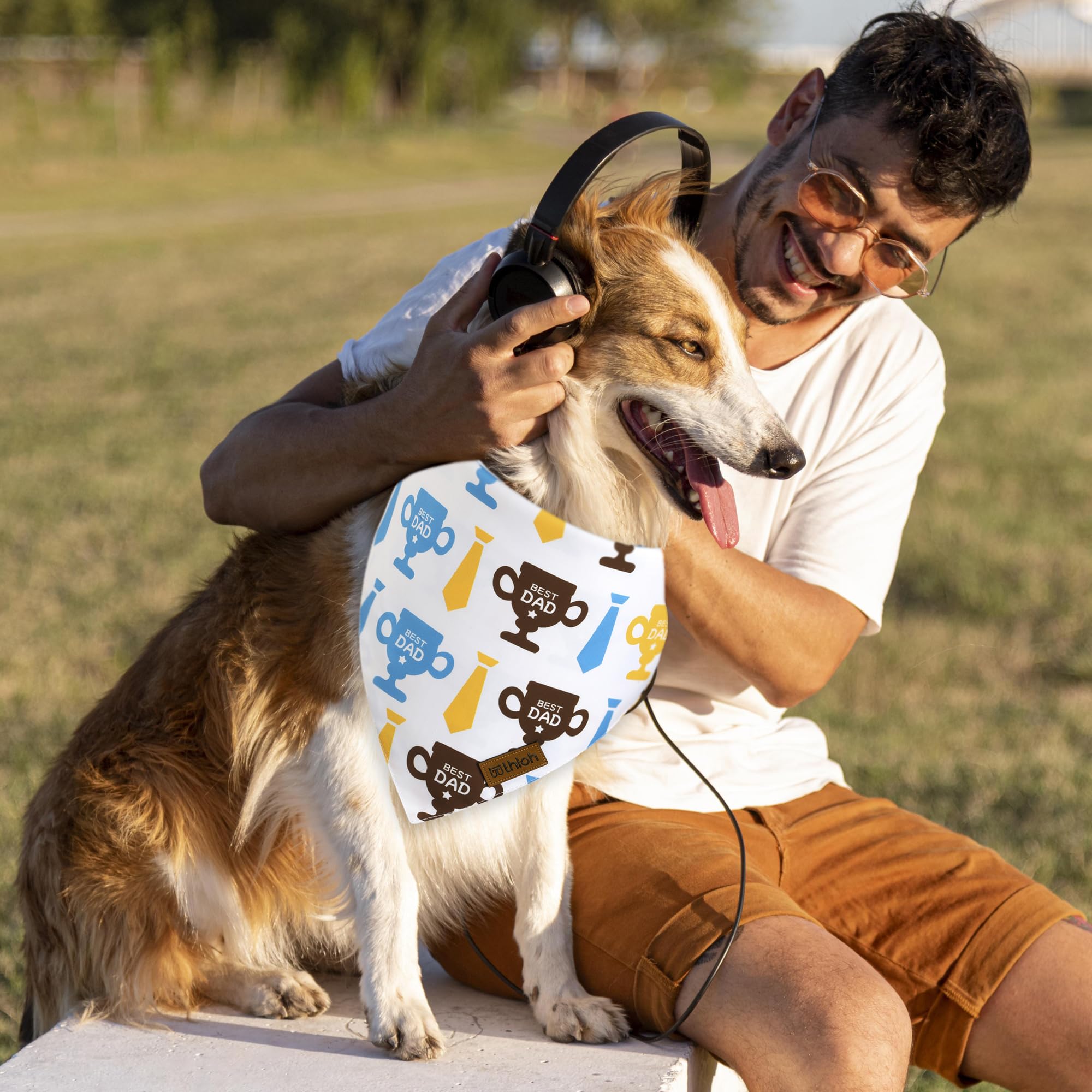 THLOH bandana con diseño de corazones para Día del Padre.