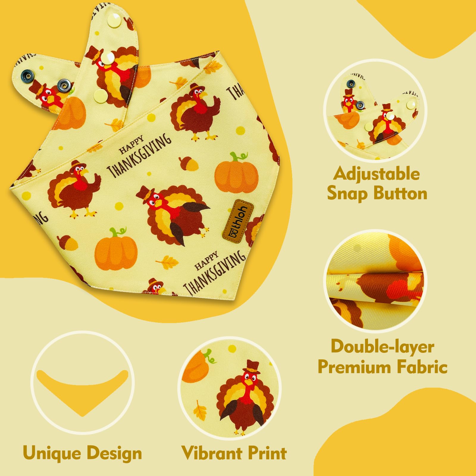 Diseño reversible con motivos de calabaza, pavo y hojas otoñales para fotos de temporada.