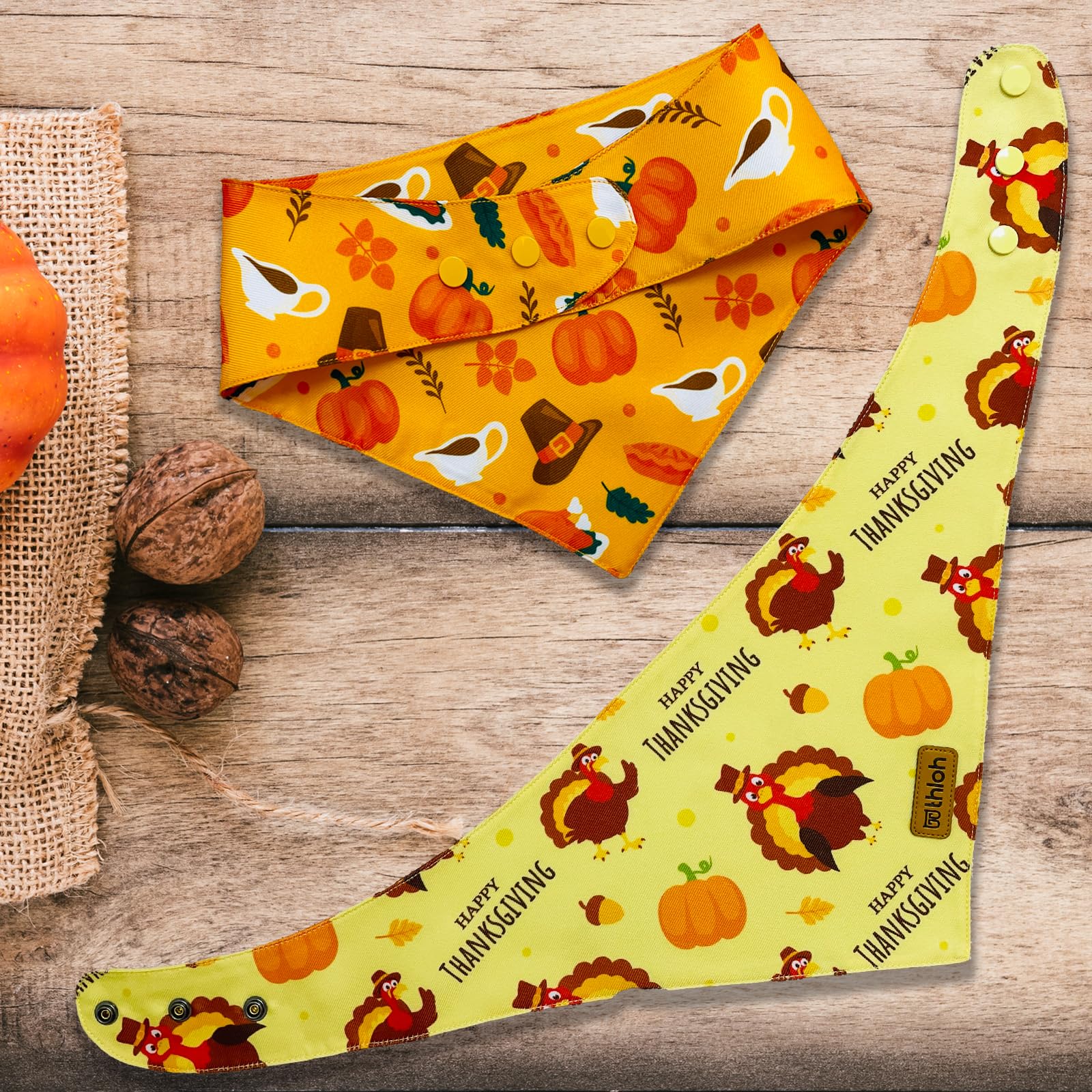 Pack de dos bandanas versátiles para celebraciones otoñales.