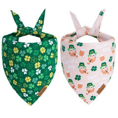 Bandana THLOH triangular con trébol para perros, dos unidades, ideal para fotos festivas