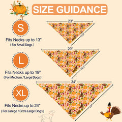 Diseño de calabaza y pavo en bandanas THLOH, perfecto para celebraciones de otoño.