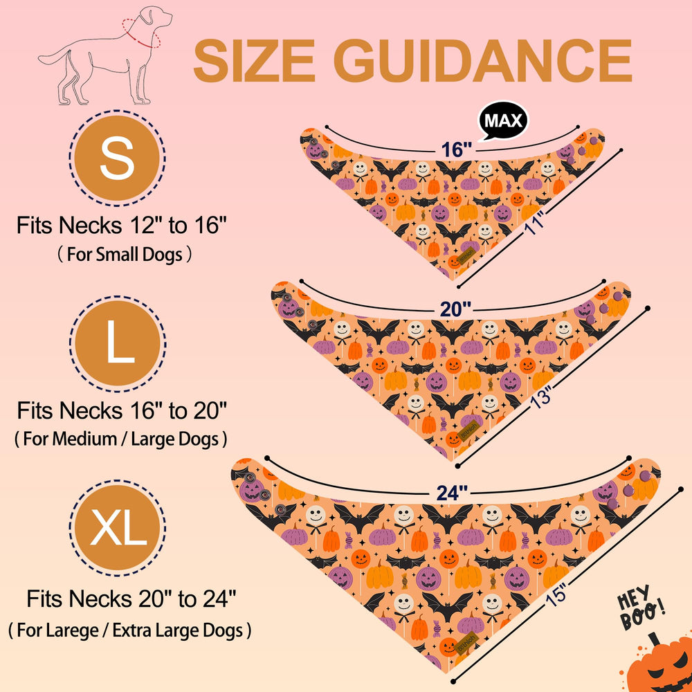 Bandana THLOH de dos caras con calabazas y murciélagos, ideal para estilos festivos.