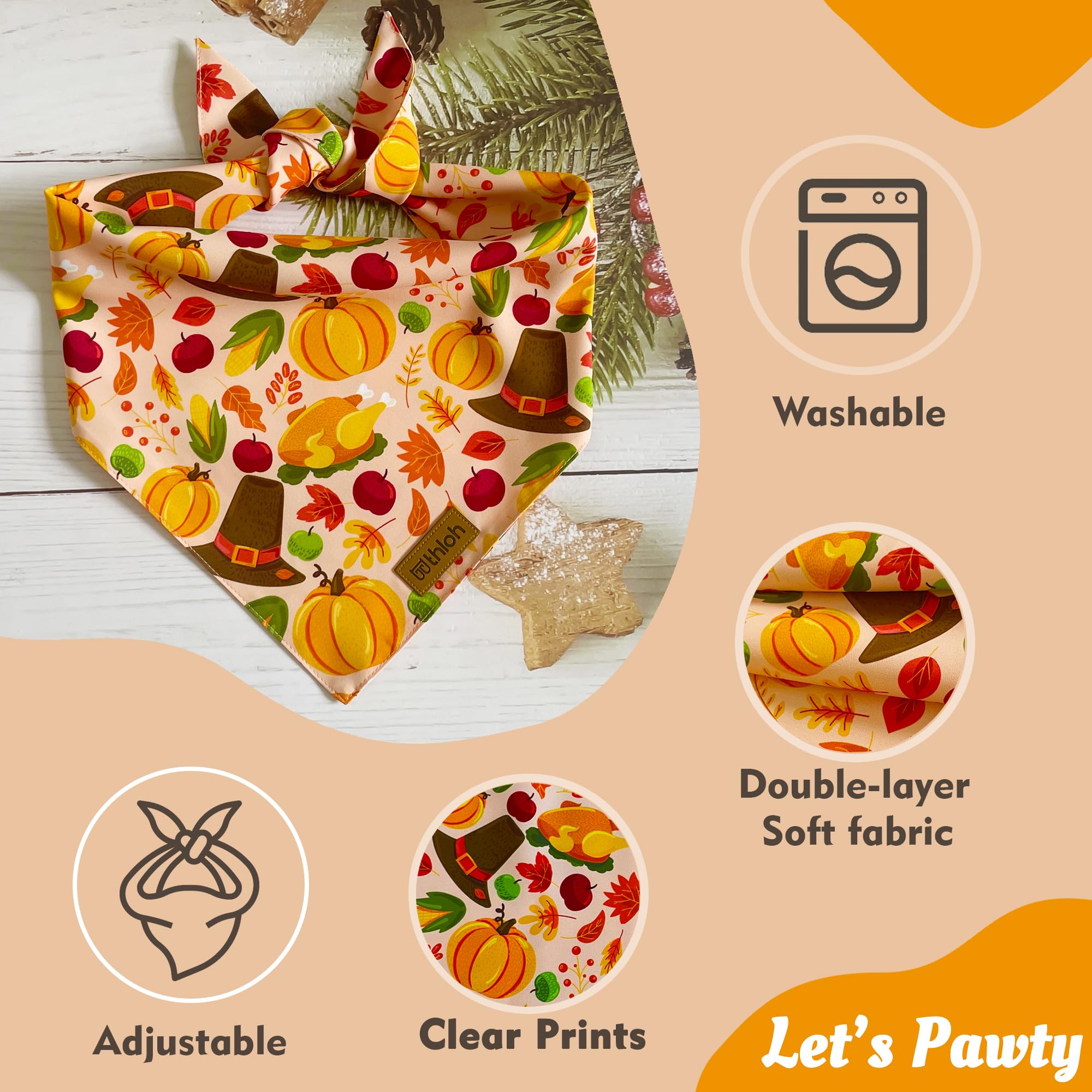 Bandanas THLOH de talla pequeña, ajuste cómodo para cuellos de perros pequeños.