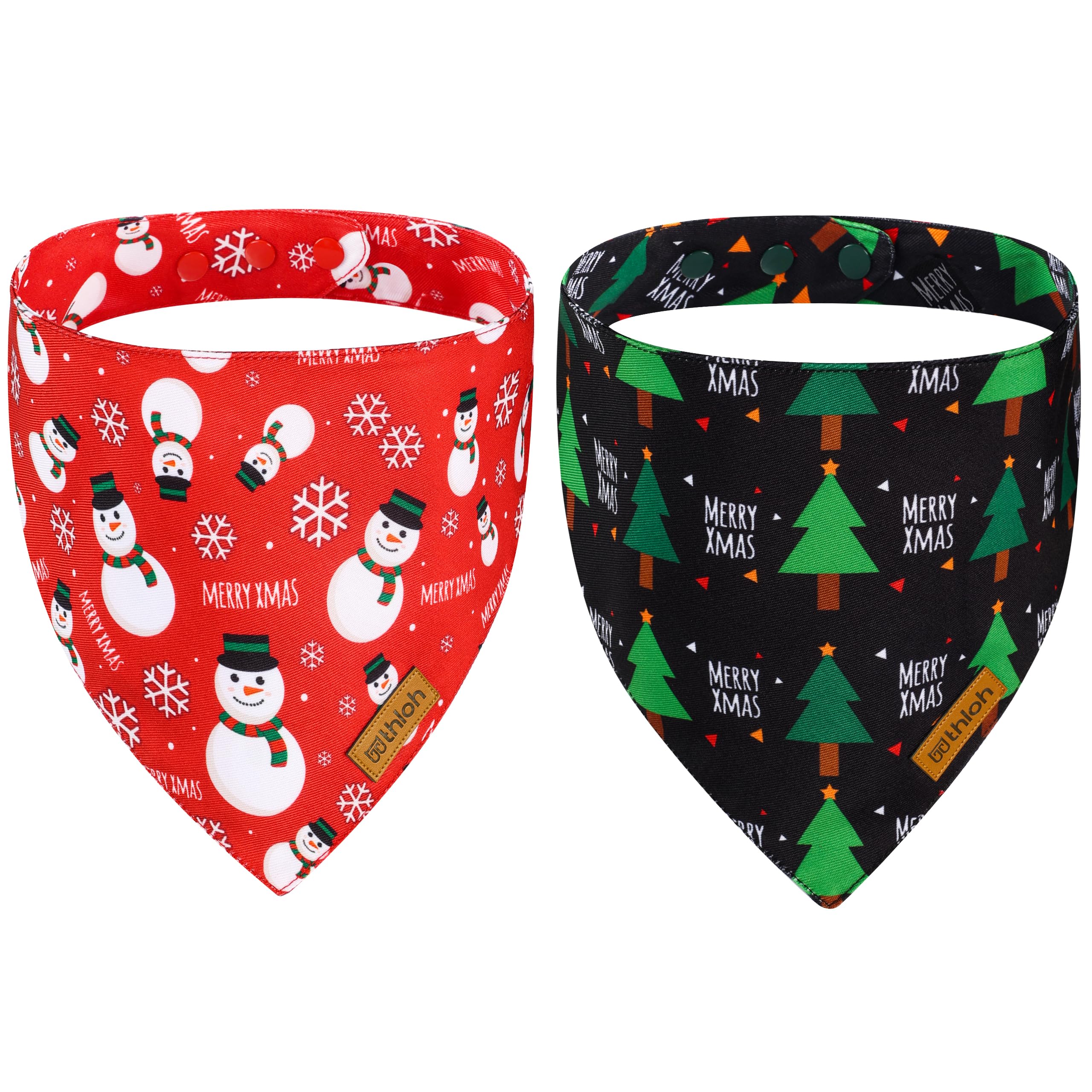 THLOH bandana navidad con broche de presión, ajuste cómodo para paseos festivos.