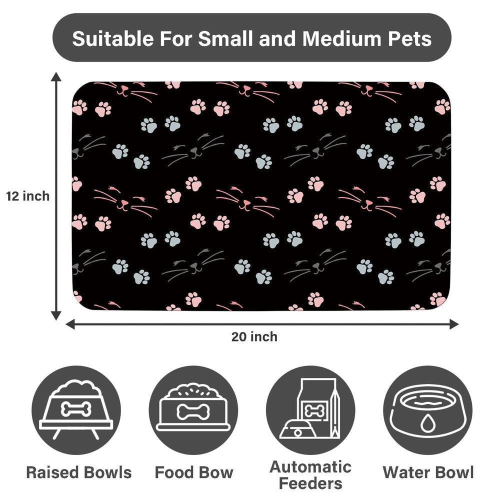 Alfombrilla thmasamwr para comida y agua, apta para perros y gatos.