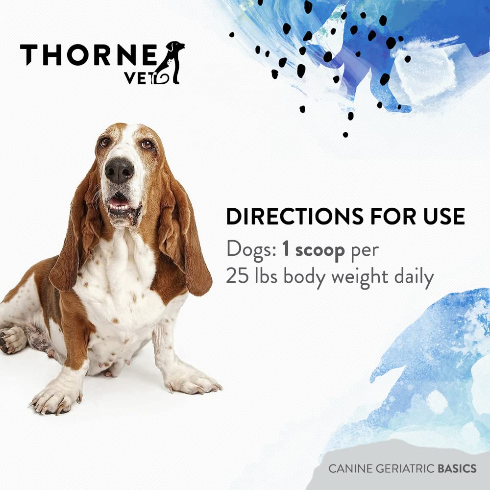 ThorneVET Canino Geriátrico Básicos incluyen CoQ10 y antioxidantes para apoyo diario