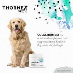 ThorneVet ColostrumVET, cuchara medidora para añadir polvo a la comida diaria.