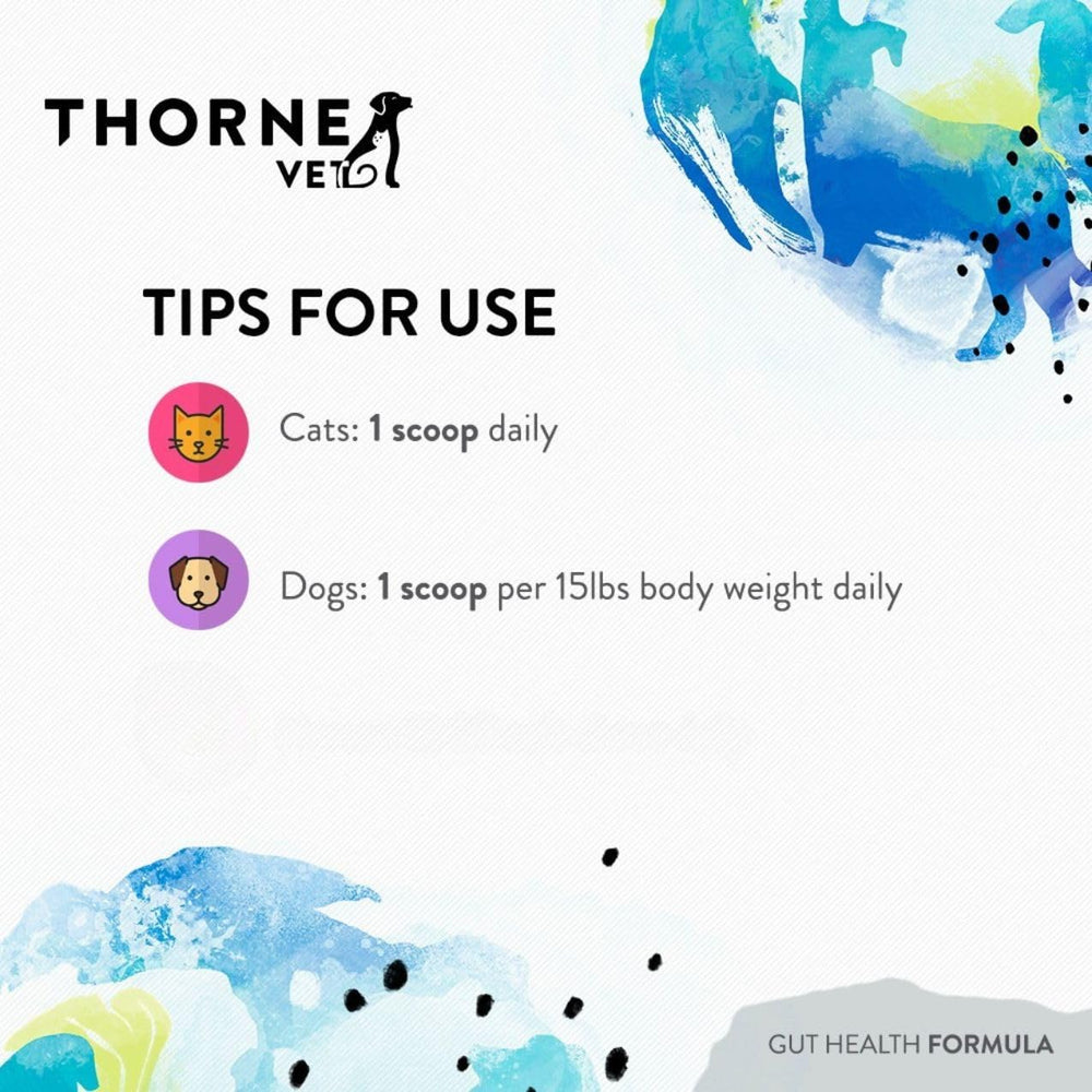 ThorneVET Gut Health Formula, mezcla botánica para salud digestiva