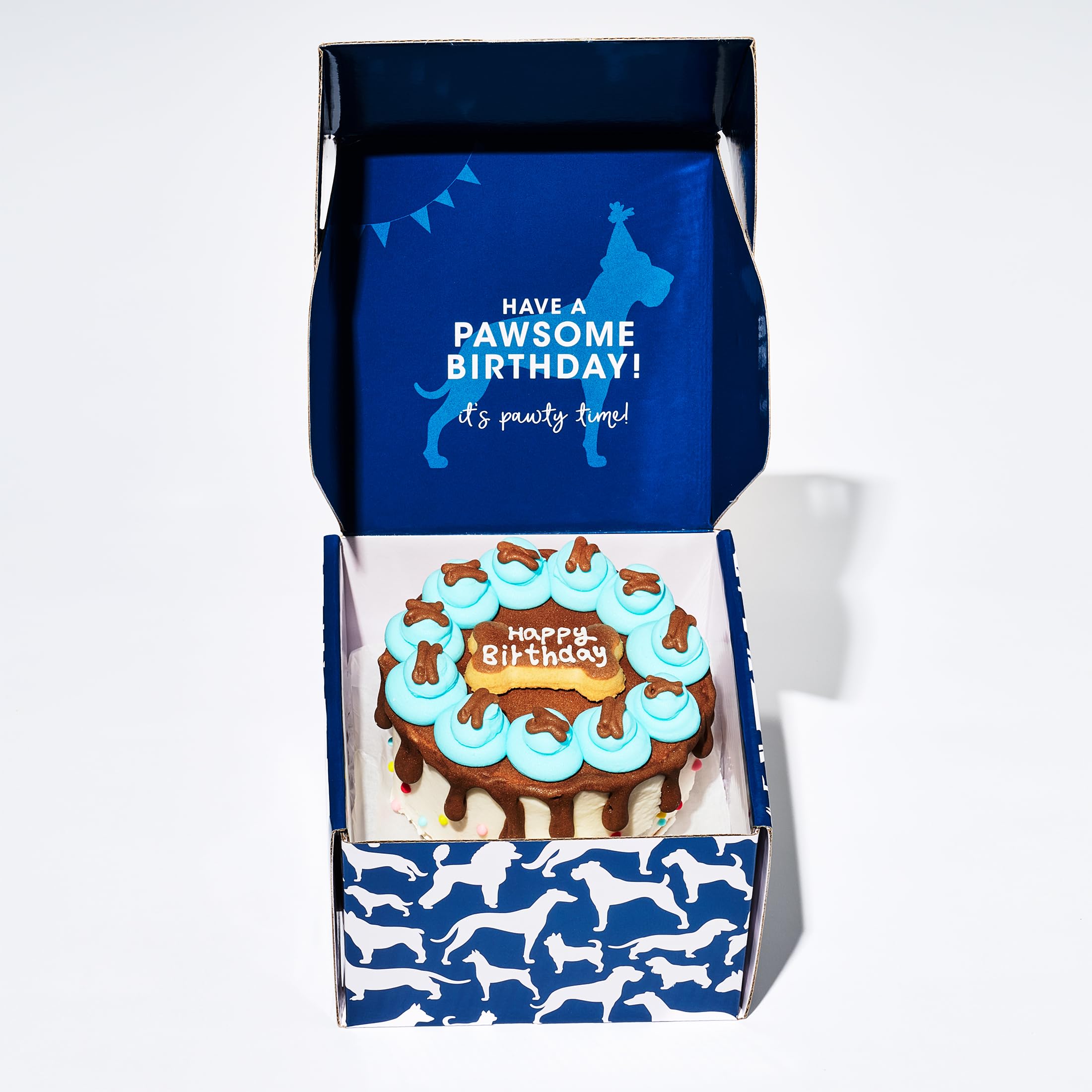 Galleta para perro azul crujiente Thoughtfully Pets con interior hueco listo para servir