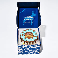 Galleta para perro azul crujiente Thoughtfully Pets con interior hueco listo para servir