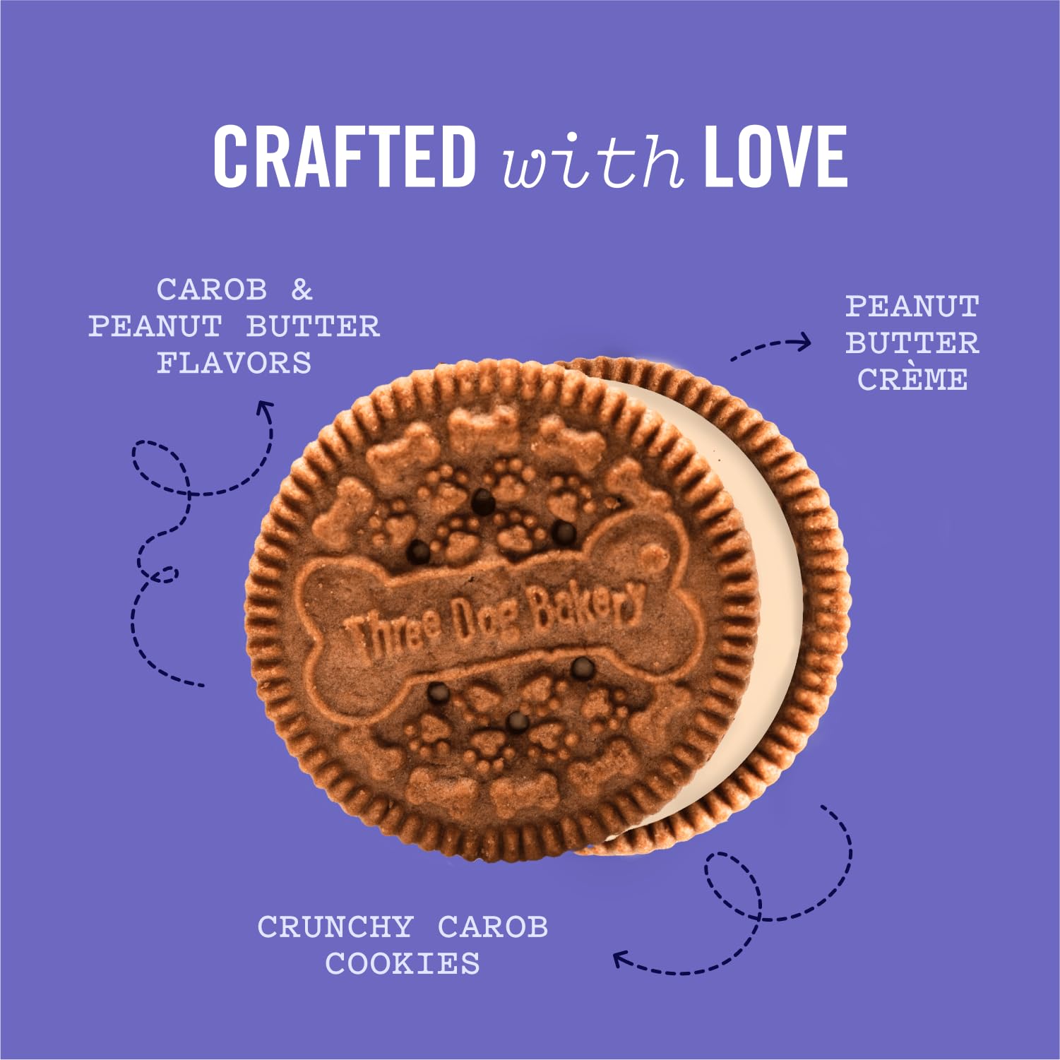 Three Dog Bakery Lick'n Crunch: galletas crujientes con vainilla y carob