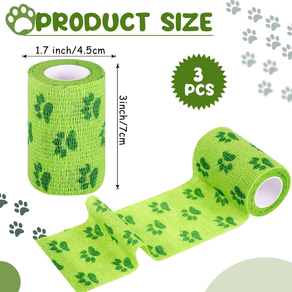 Threlaco pack de 6 vendajes para perros, verde, reposición fácil