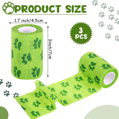 Threlaco pack de 6 vendajes para perros, verde, reposición fácil