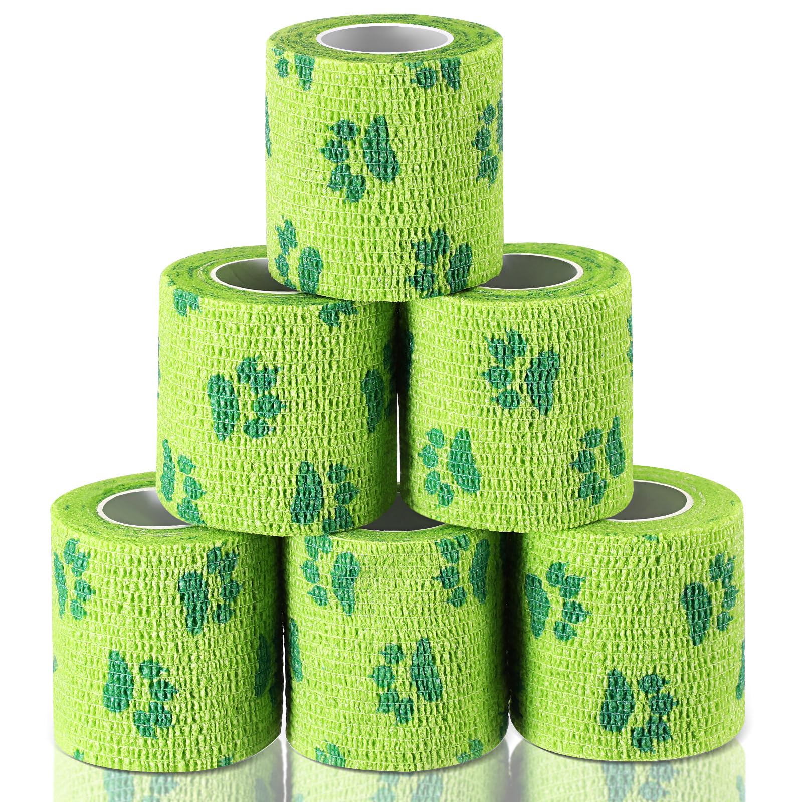 Vendaje no masticable Threlaco para perros, verde, 6 rollos, mantiene vendajes en su lugar