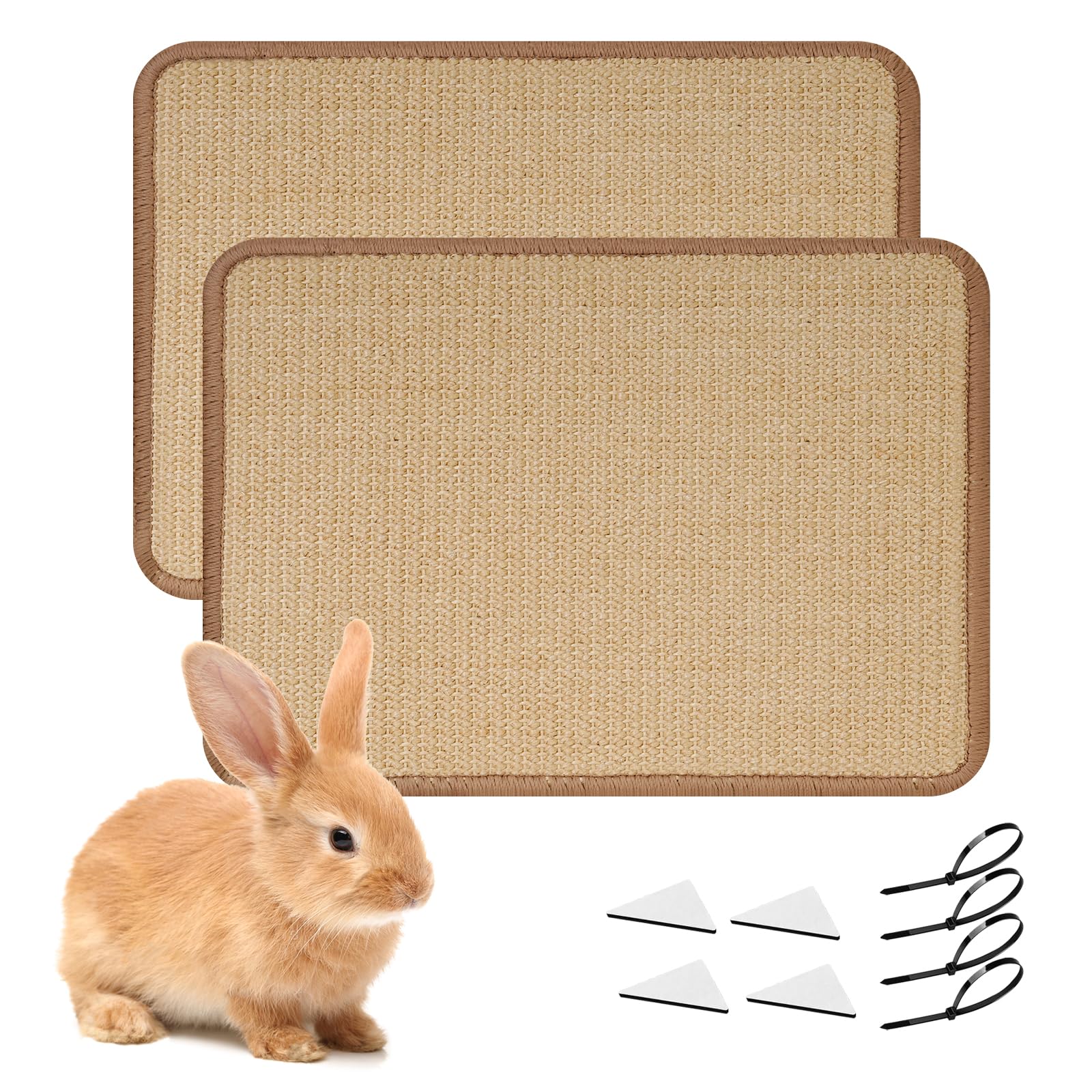 Thryosyn almohadilla rasca conejo 16x12, textura sisal para juego y descanso