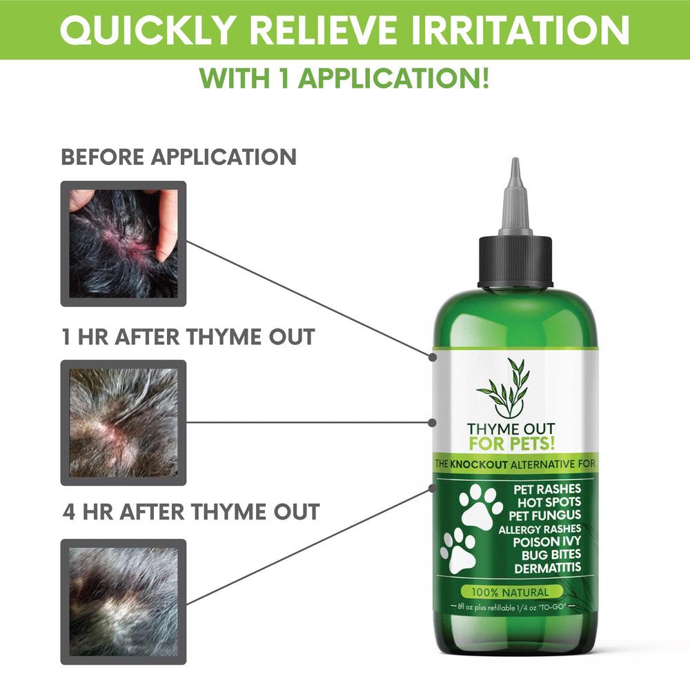 Envase práctico de Thyme Out para uso en casa.