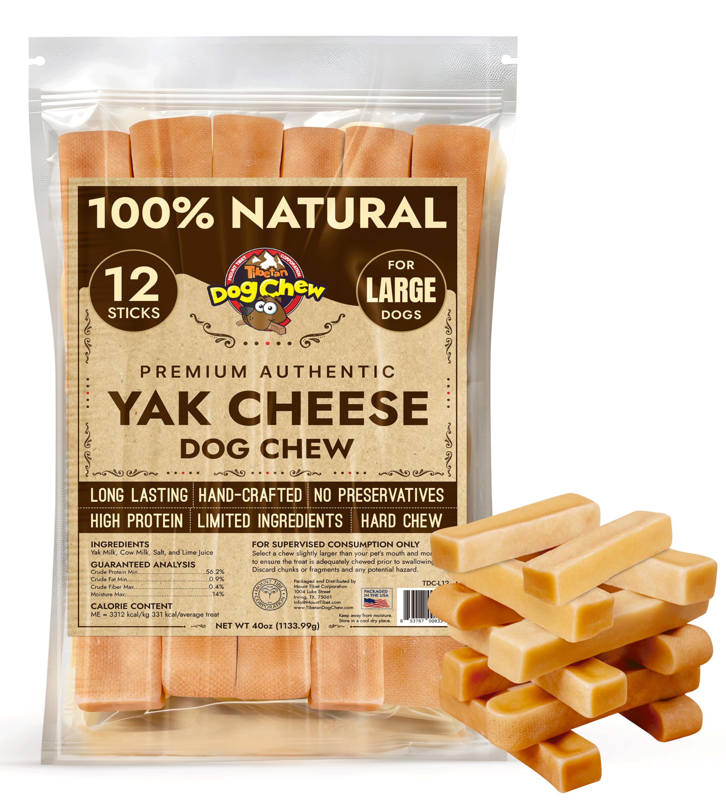 Tibetan Dog Chew: palitos de queso de yak para masticación prolongada