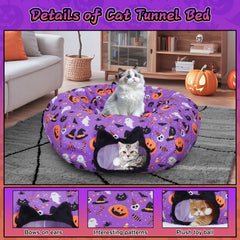 Tidjani cama donut gato plegable: comodidad portátil para espacios reducidos.
