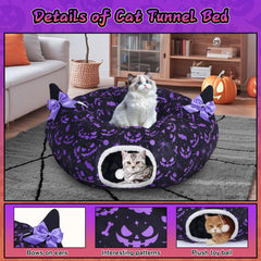 Tidjani cama-tunel-gato-plegable: estructura estable y fácil de guardar en casa.