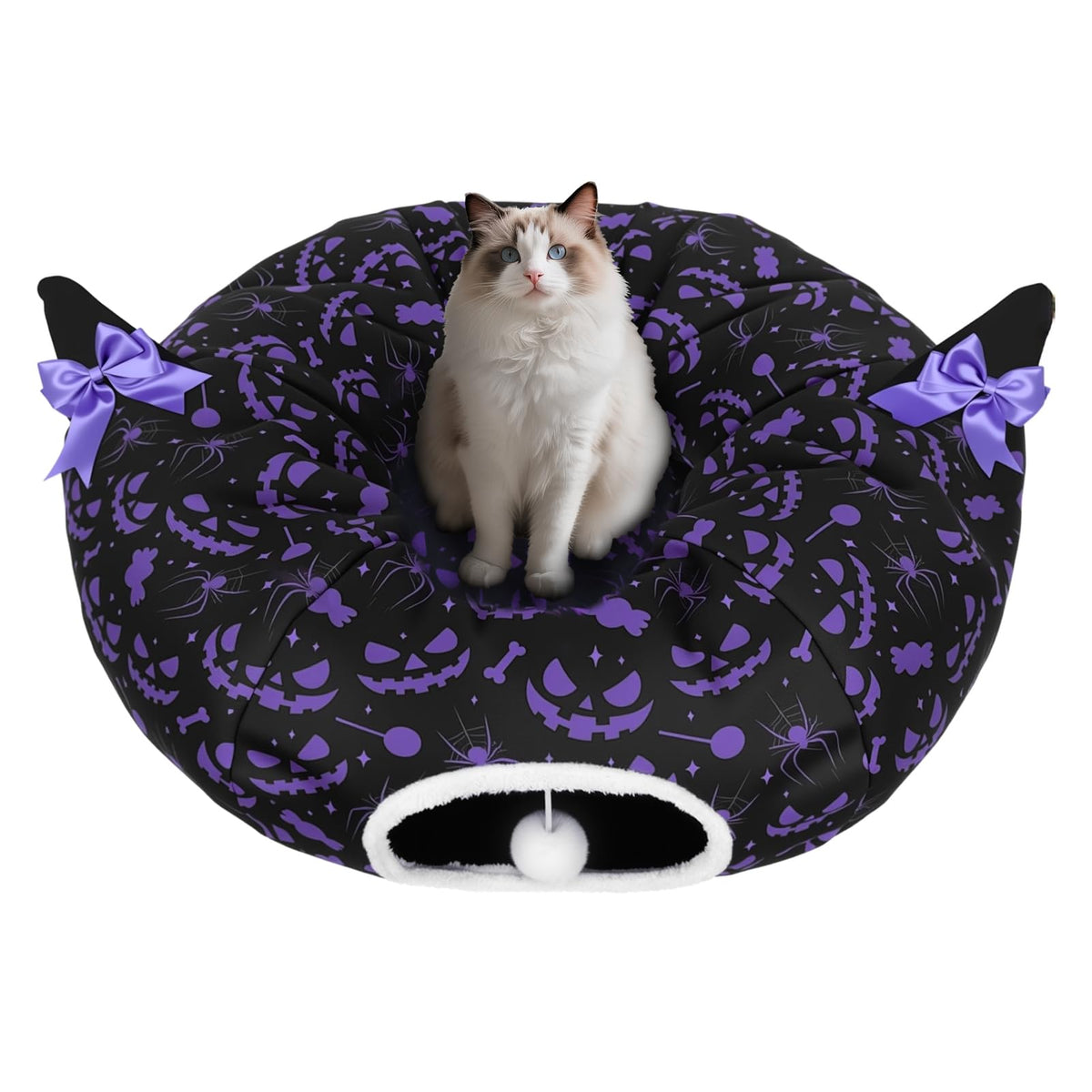 Tidjani tunel-gato-halloween-dona: juego y descanso en una sola pieza.