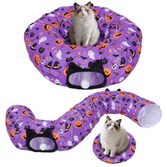Tidjani tunel gato Halloween: diseño divertido para juego y descanso interior.
