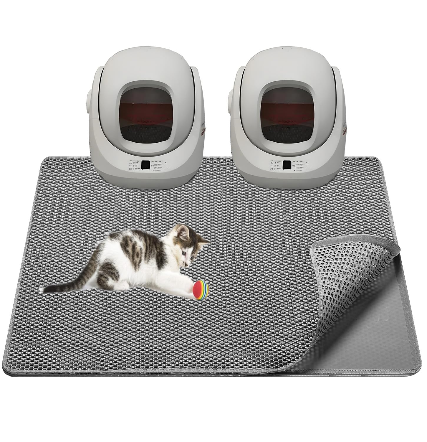 Tidynuts almohadilla arenero gatos 45x32 extragrande atrapa la arena y mantiene el suelo limpio.